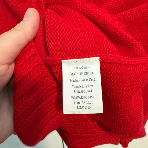 NWT Little English red zip up sweater 100% cotton 3T - Picture 2 of 3